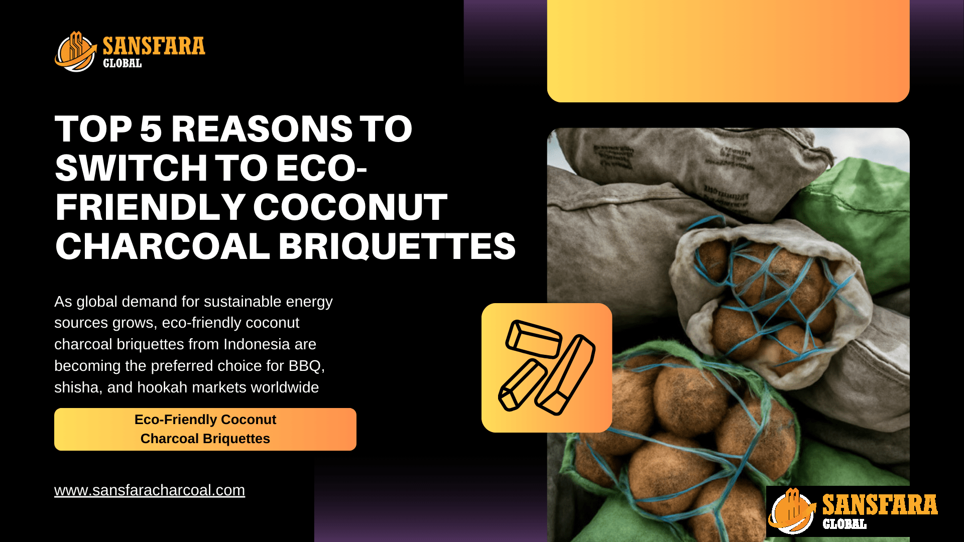 ECO-Friendly Coconut Charcoal Briquettes-min